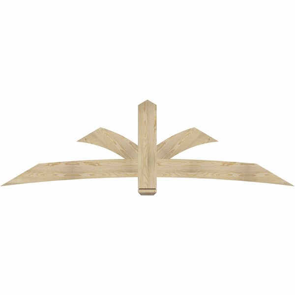 Ekena Millwork Davenport Rough Sawn Timber Gable Bracket, Douglas Fir, 96"W x 28"H x 2"D x 6"F, 7/12 Pitch GBW096X28X0206DAV00RDF - main